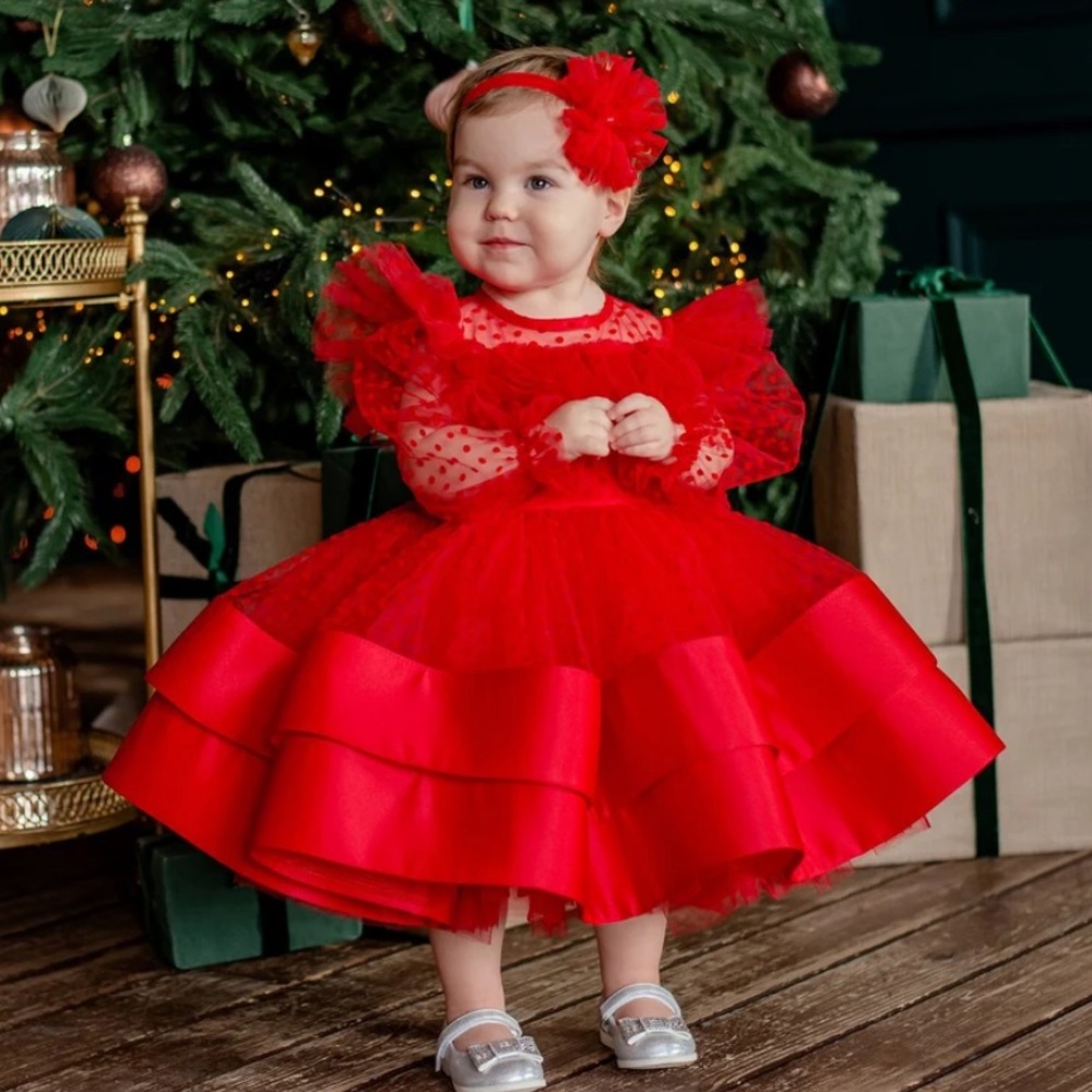Baby Girl Holiday Dress & headband
